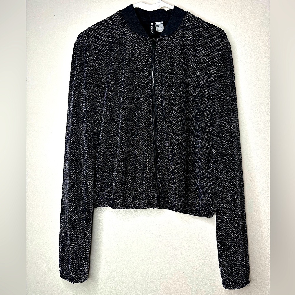 H&M Divided - Women Bomber Jacket Black Metallic